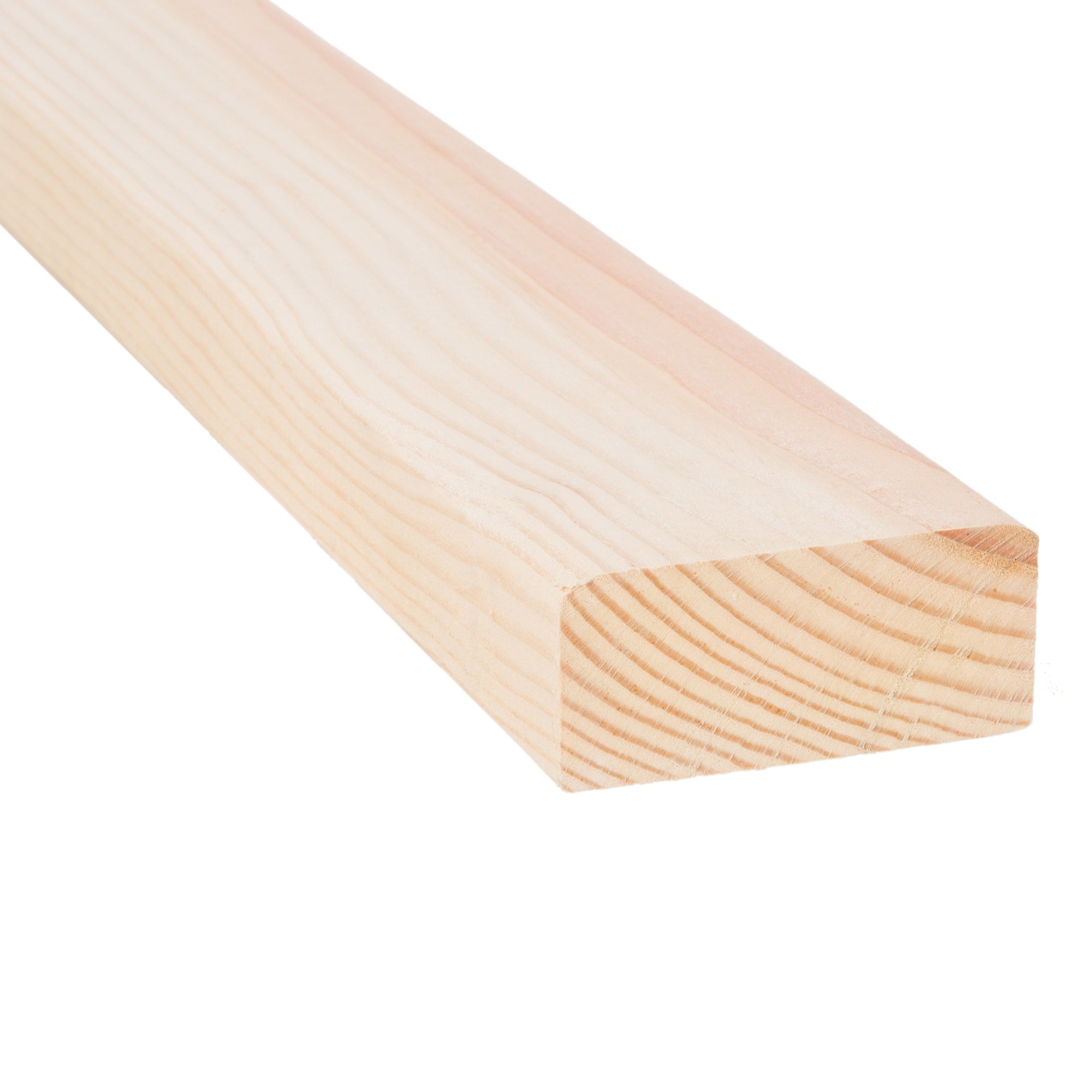 A close-up of a 3 in. x 8 in. x 16 ft. Go Build framing lumber piece shows its smooth, rectangular shape and light wood grain against a white background. Brand: Go Build, The Fastest Way To Build.